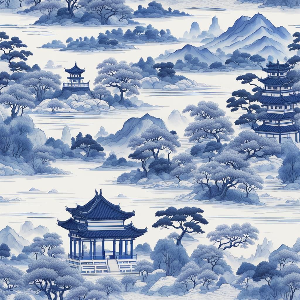 Pastoral Pattern in Ancient Chinese Style