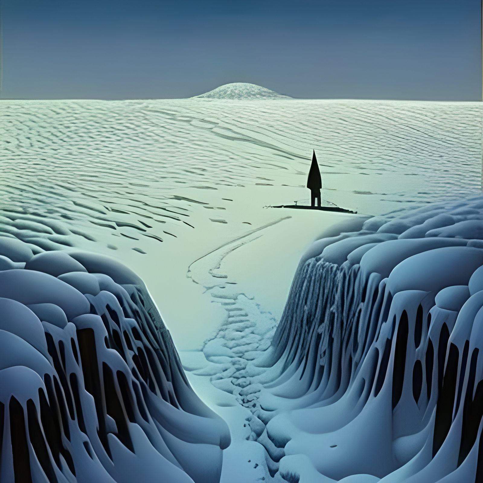 White Vault Entrance in Gothic Art Nouveau Style