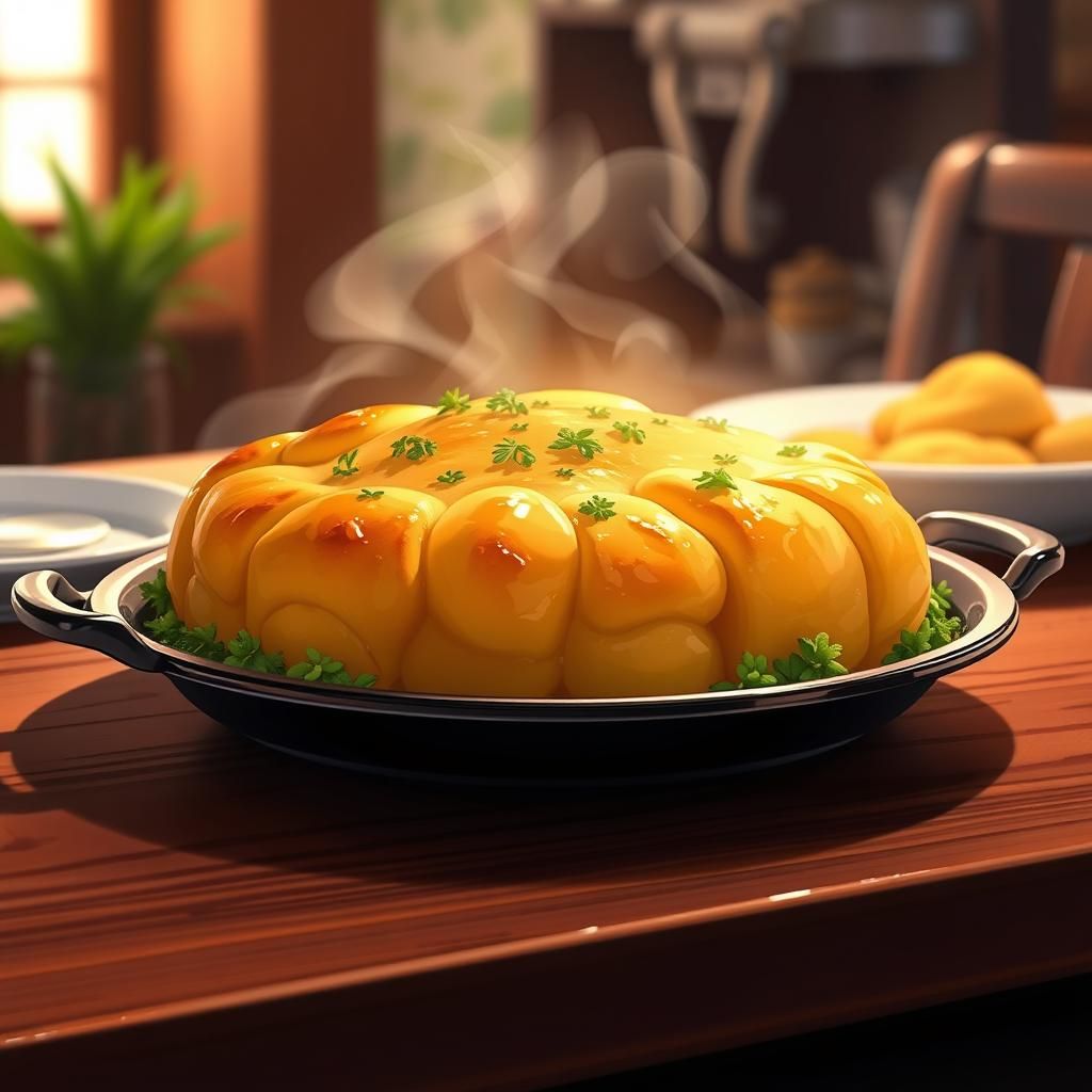 Steaming Yorkshire Puddings in Anime Style