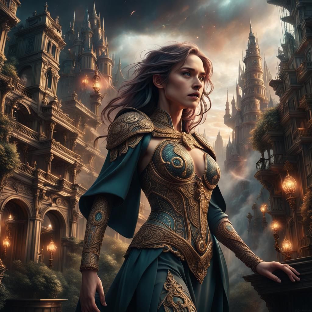 Powerful Woman Creating Magic: Digital Matte Painting