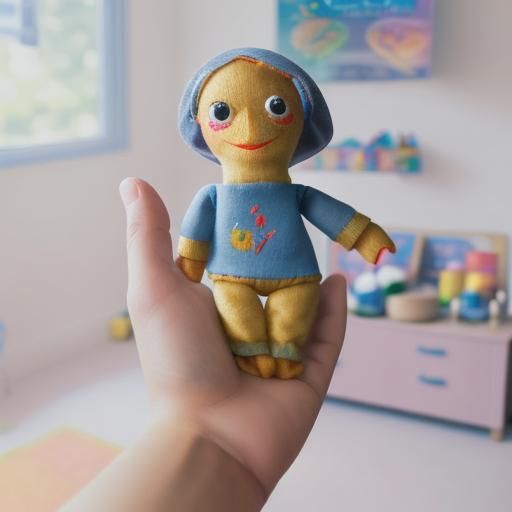 Embroidered Sock Puppet in Toy Playroom