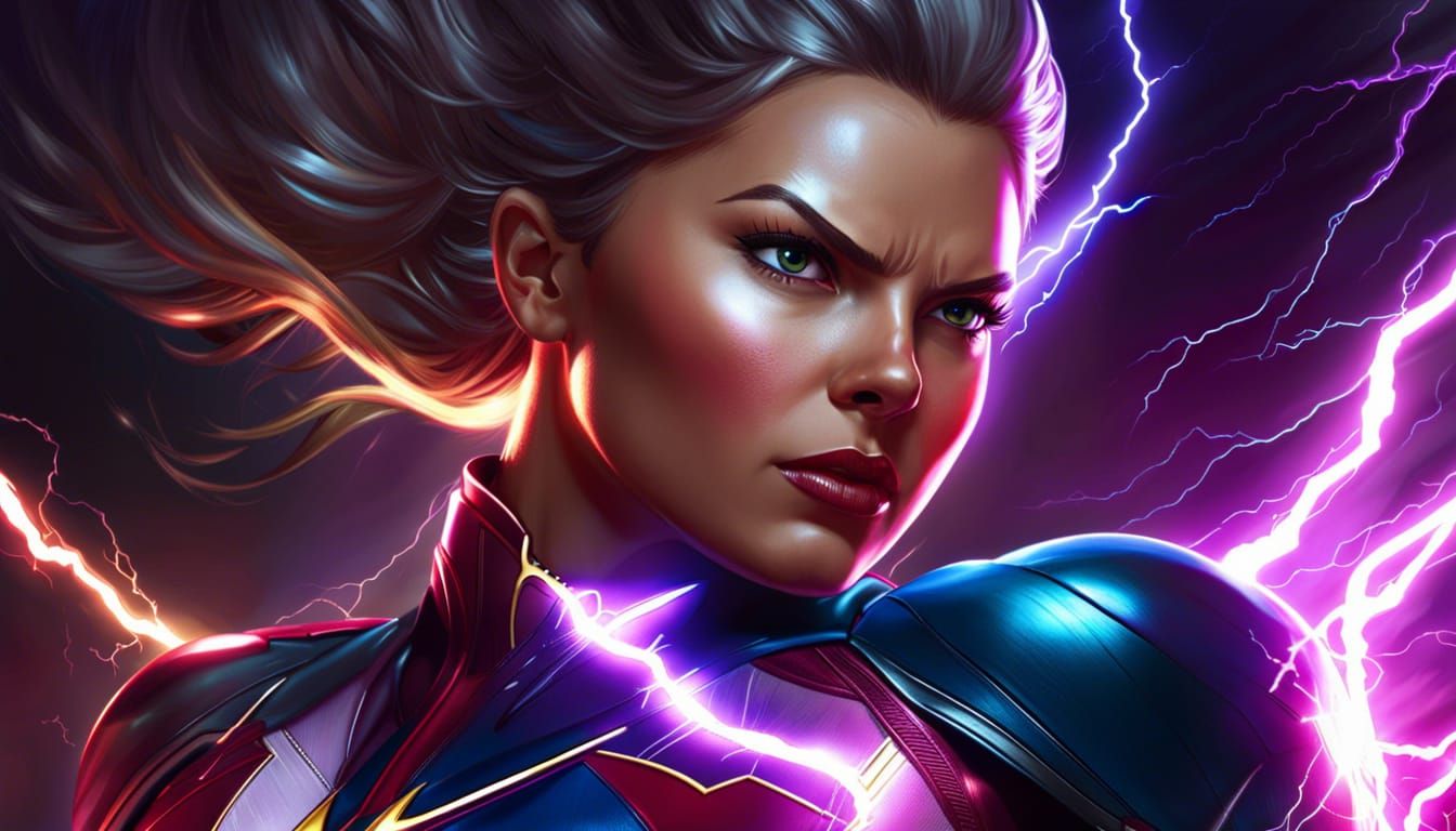 Superhero Lightning Power: Hyperrealistic Splash Art