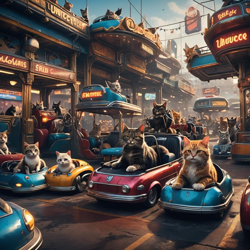 Cats Bumper Cars: Fantasy Concept Art