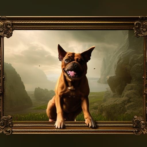 Dramatic Digital Painting of Dogs