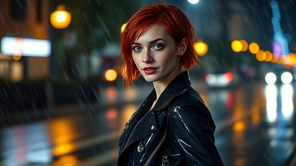 Glamorous Athlete Captured in Stormy Summer Night