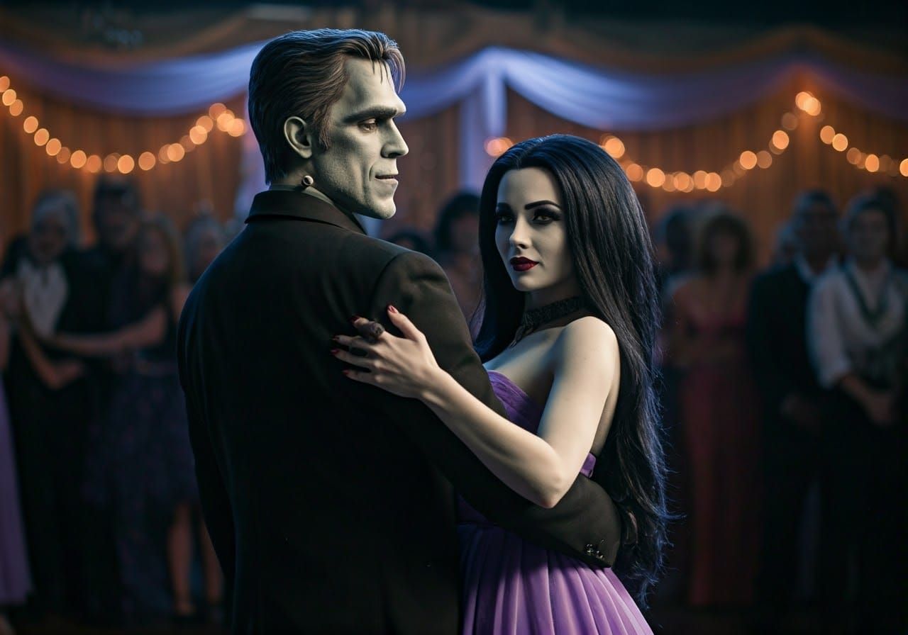 Lily and Herman Munster at Monster Prom