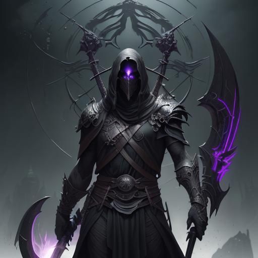 Remorseful God of Death in Dark Fantasy Style