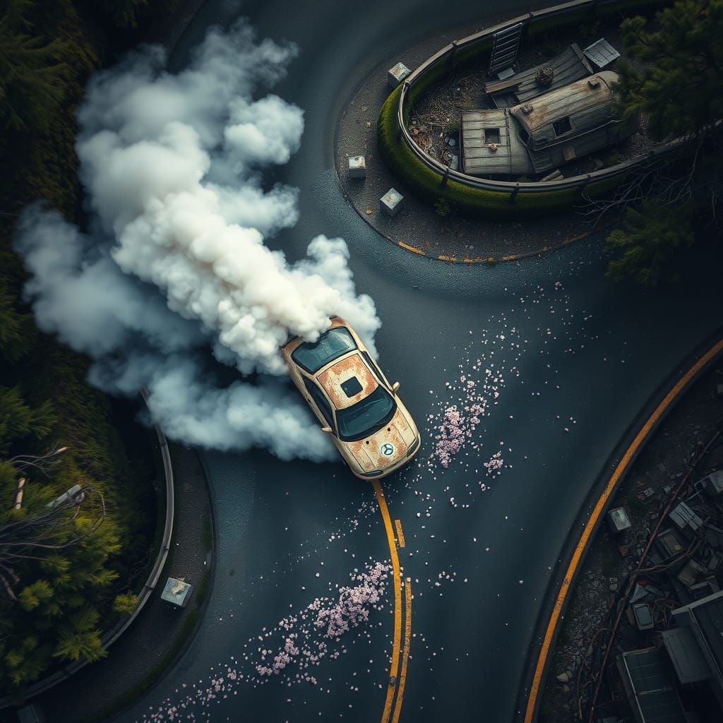 Nissan Silvia Drifting in Overgrown Japanese Mountain Pass