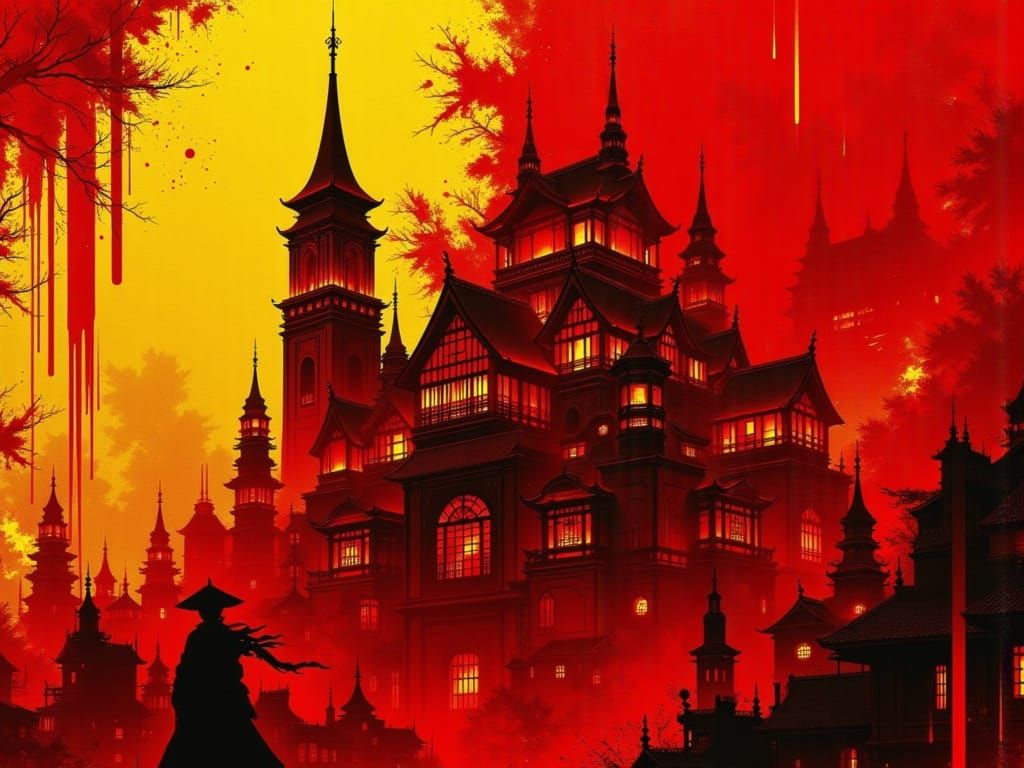 Vibrant Tempest of Ego in Red and Amber