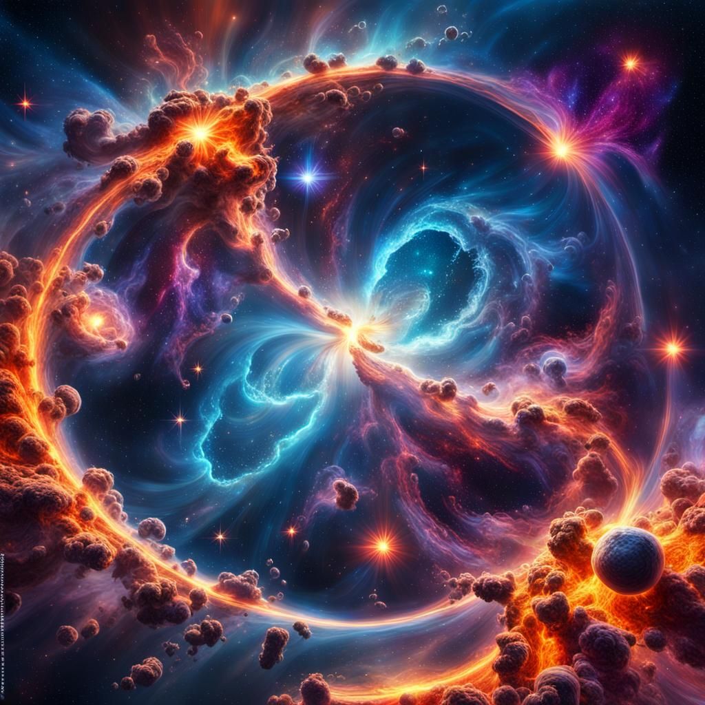 Stunning Nebula in Star-Forming Region: Digital Matte Painti...