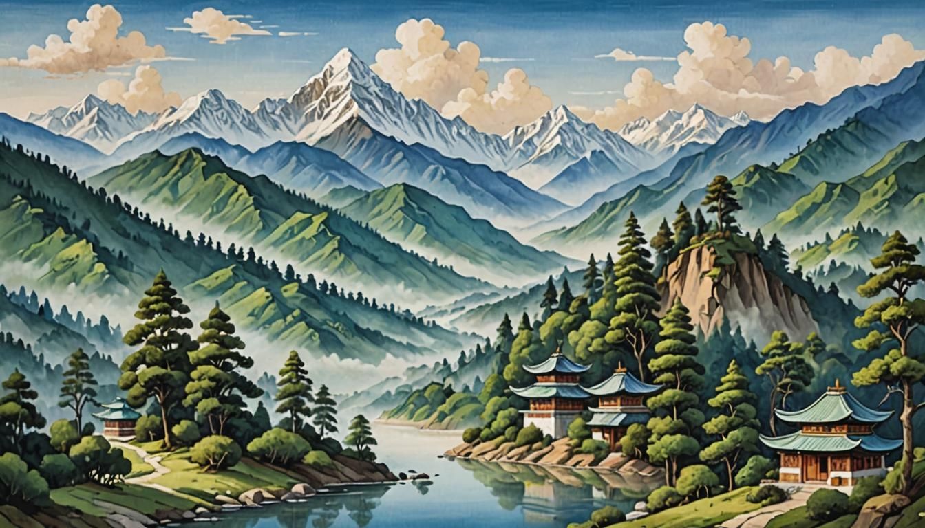 Mystic Mountains: Where Pahari Art Meets Himalayan Spirit