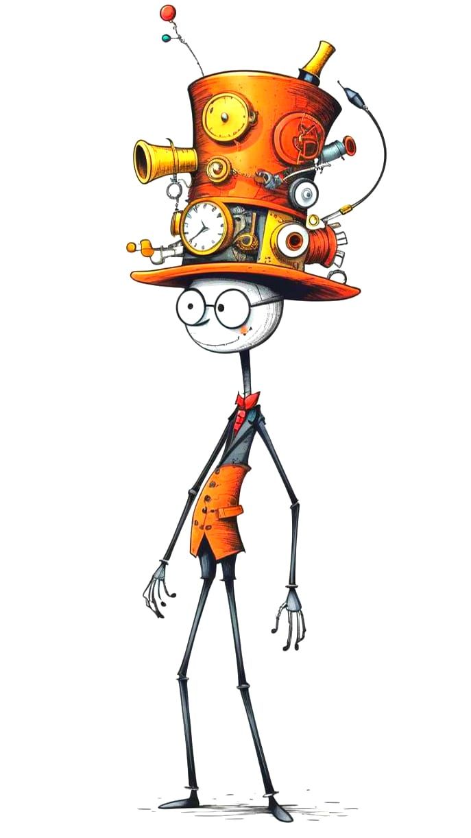 Stick Figure's Intriguing Contraption Top Hat