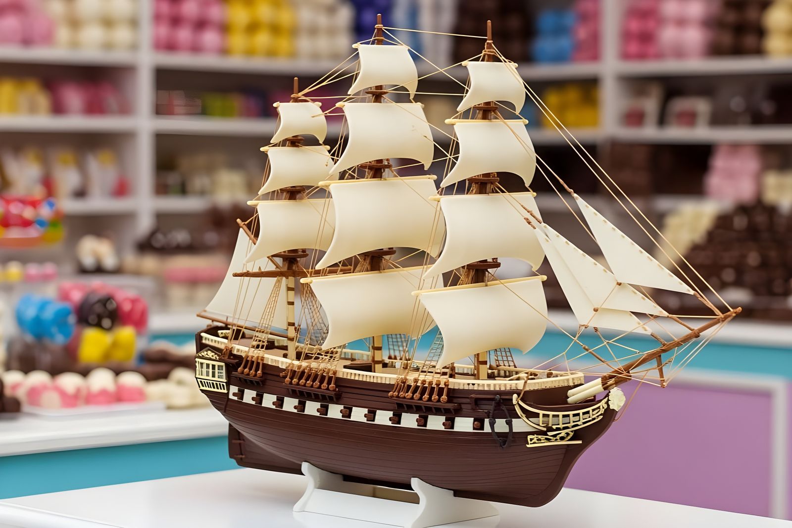 Chocolate HMS Victory Warship Model