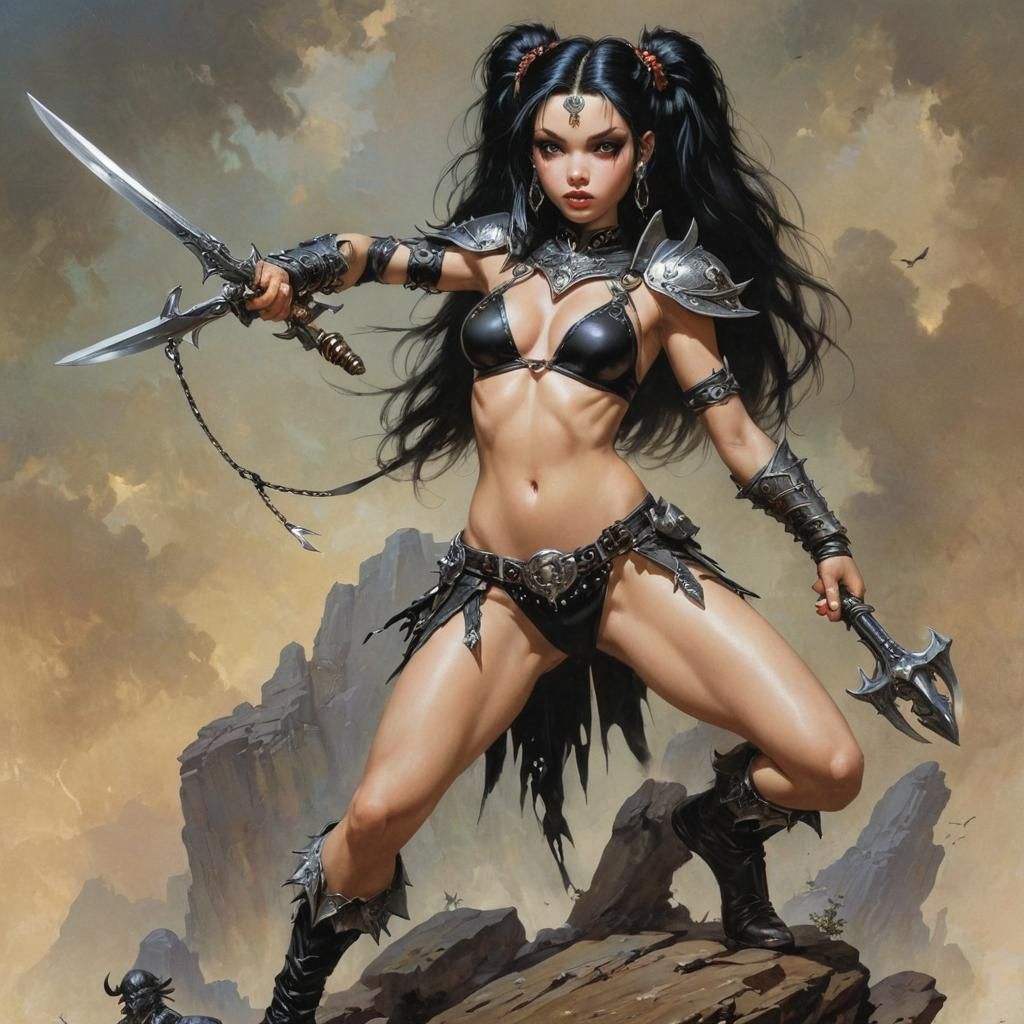 Dynamic Animated Figure in Fantasy Art Style