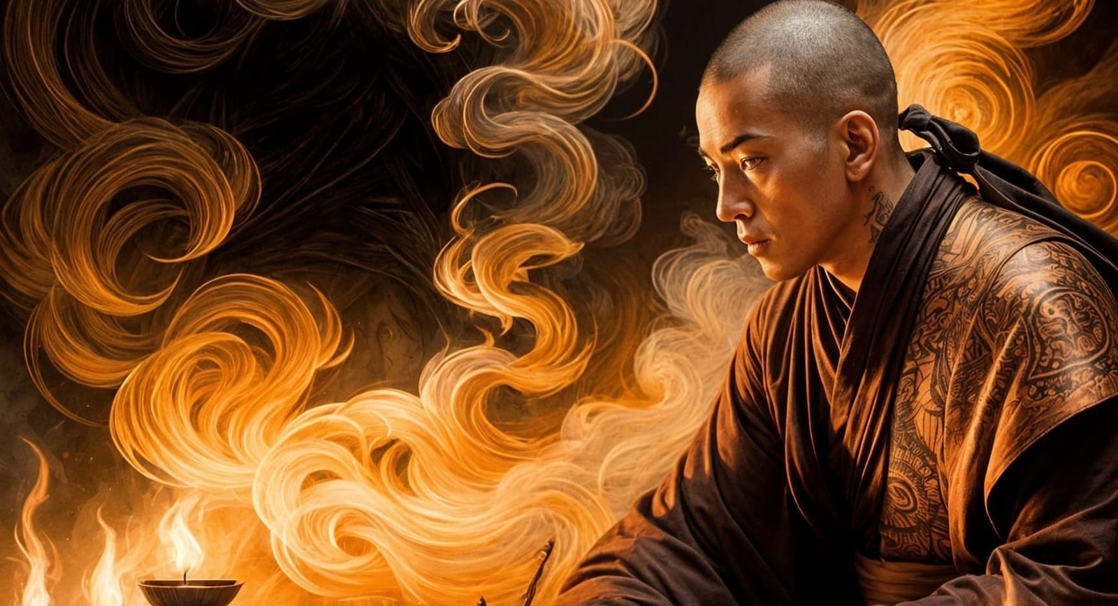 Tattooed Warrior Monk: A Martial Arts Masterpiece