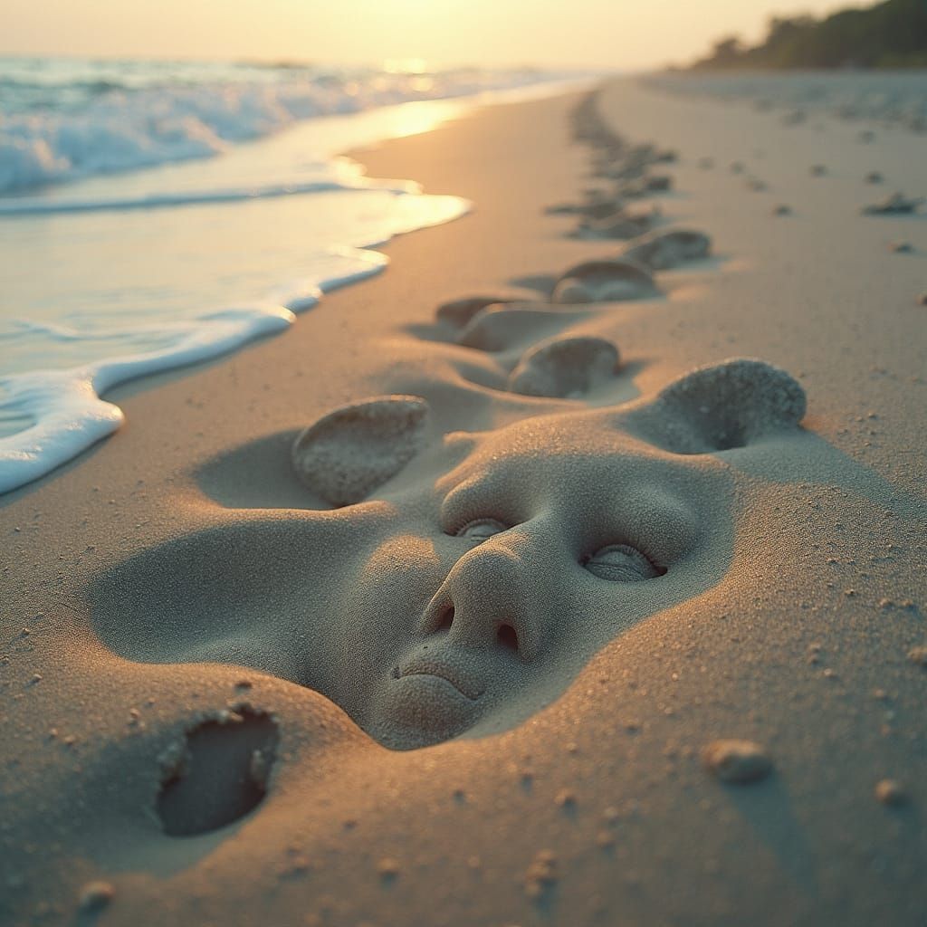 Subtle Beach Faces Emerge in Sandy Landscape