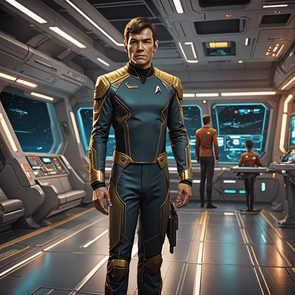 Star Trek Anime Character on Enterprise Bridge