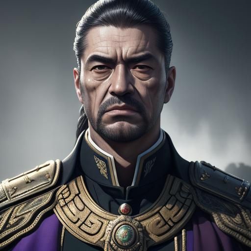 Hyperrealistic Emperor Portrait with Dramatic Lighting