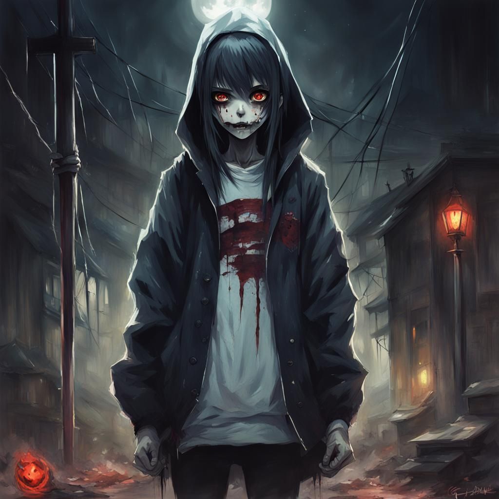 Sinister Realistic Anime Girl Artwork