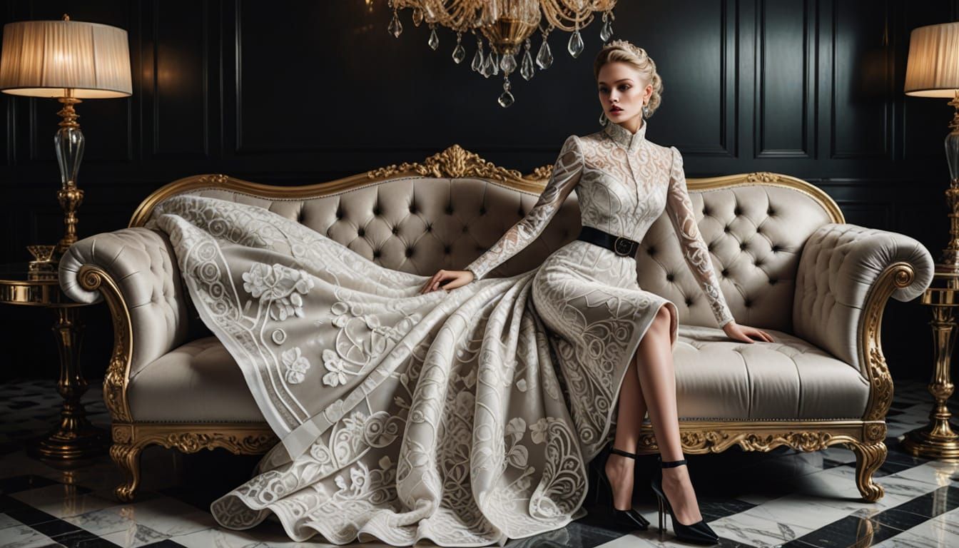 Elegant Russian Bride in Romantic Fantasy Attire