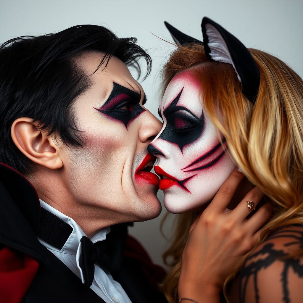 Dracula and Catwoman Kiss: A Halloween Romance