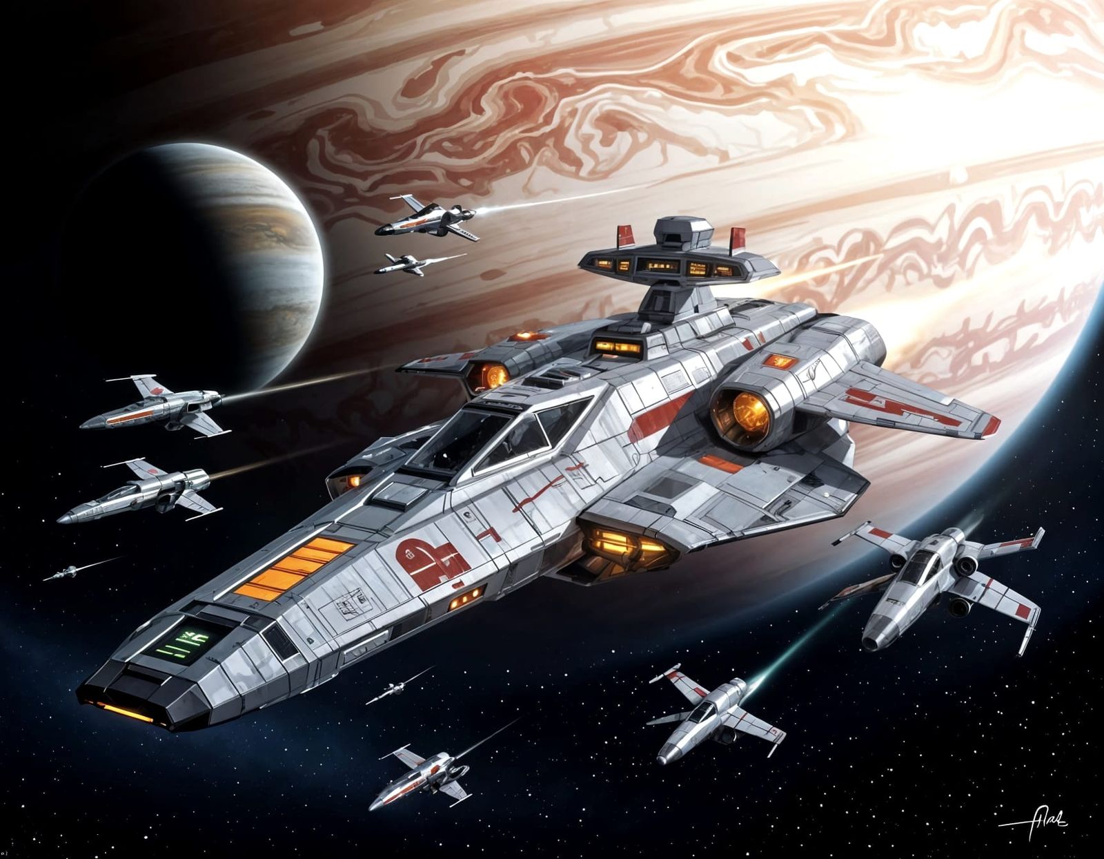 Glorious Starcruiser Near Gas Giant