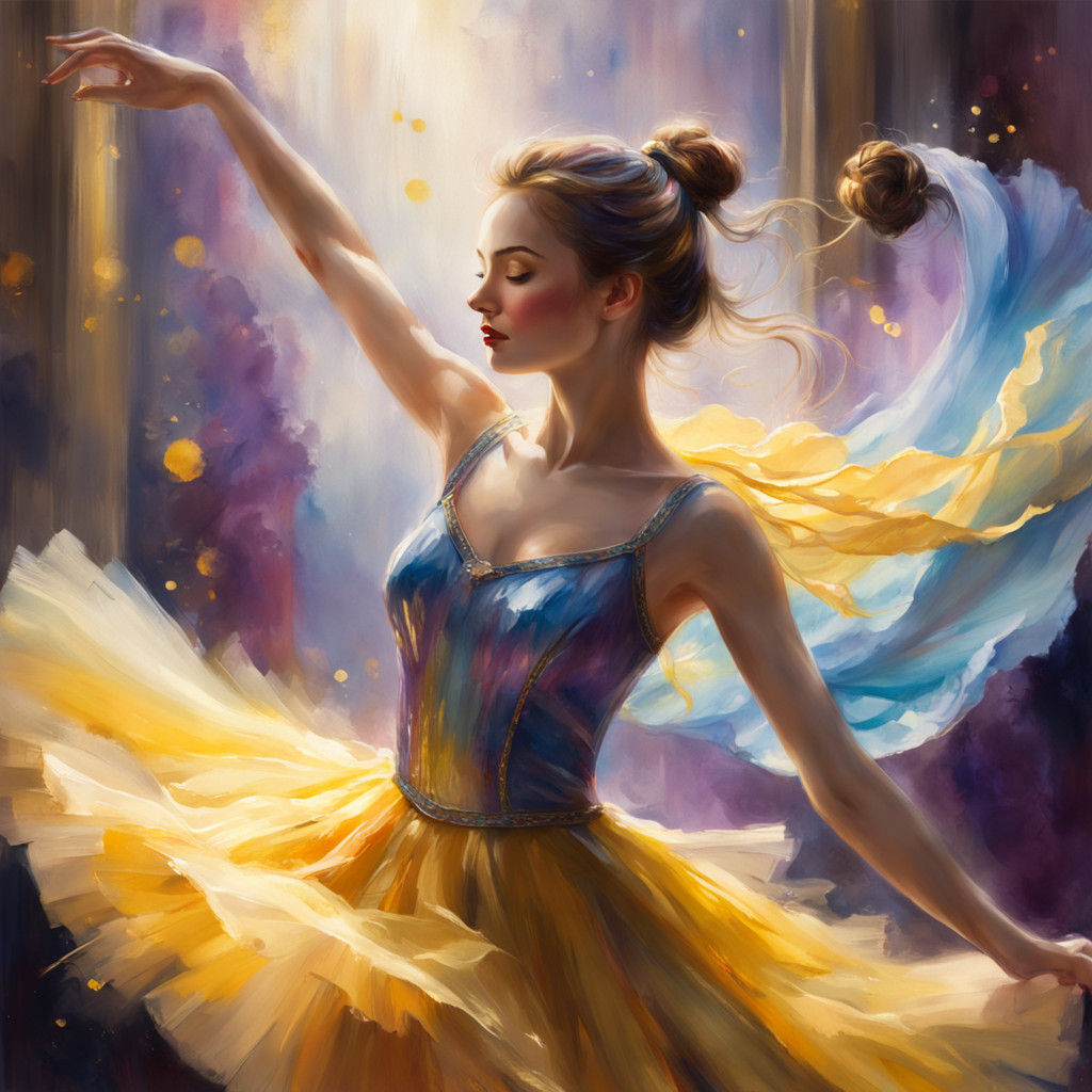 Ethereal Ballerina in a Whimsical Watercolor Landscape