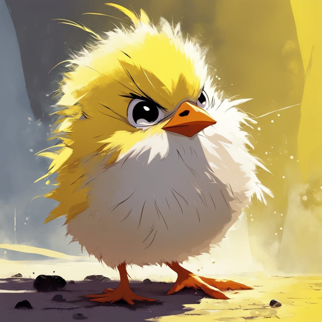 Grumpy Chick Cartoon: Adorable, Angry, and Detailed