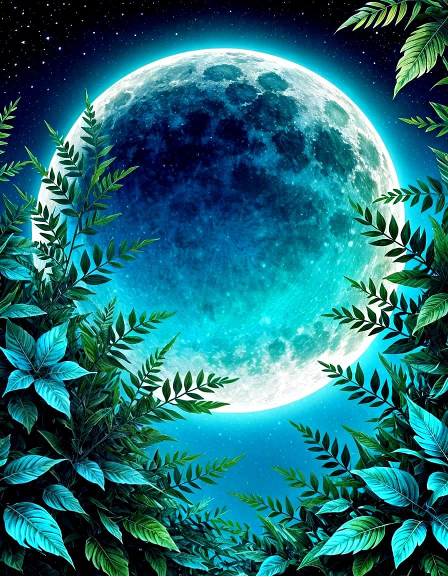 Surreal Moonlit Scene in Ethereal Aesthetic