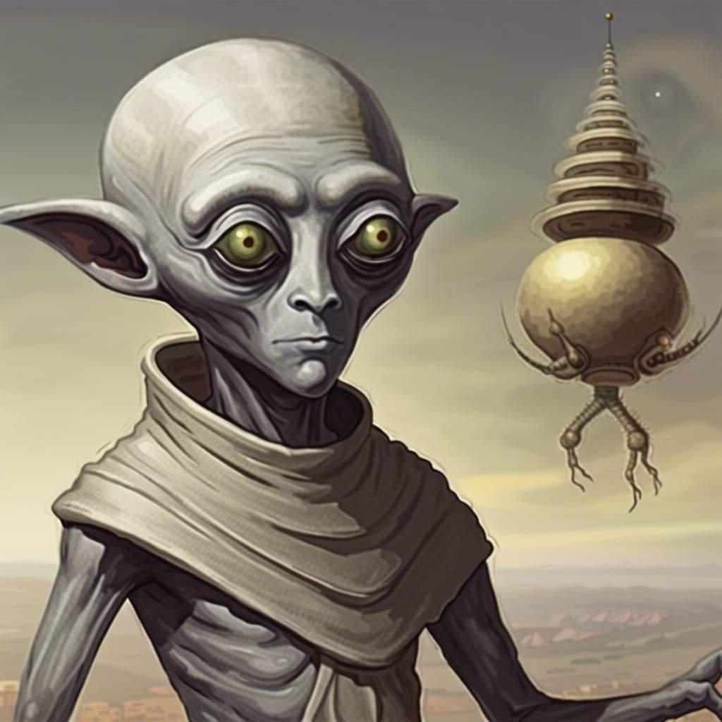 Alien Monk on Venus: Digital Art