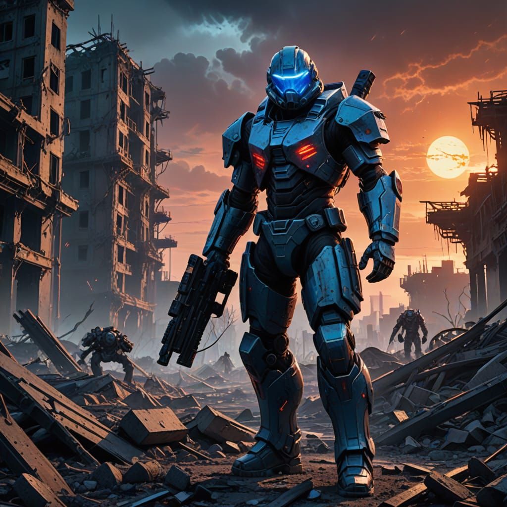 Futuristic Super-Soldier Dominates Post-Apocalyptic Wastelan...