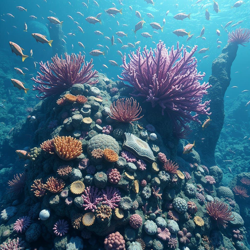 Underwater Coral Reef Scene in 3D Anime Art Style