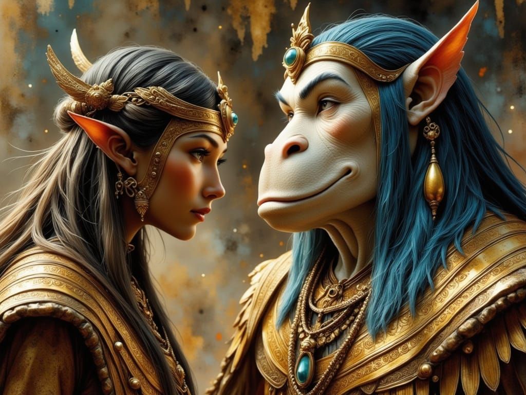 Egyptian Priestess Invoking Pagan Gods in Panoramic View