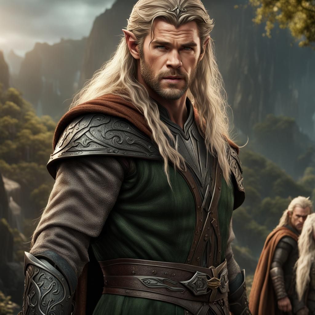Chris Hemsworth as Middle Earth Elf: Detailed Matte Painting