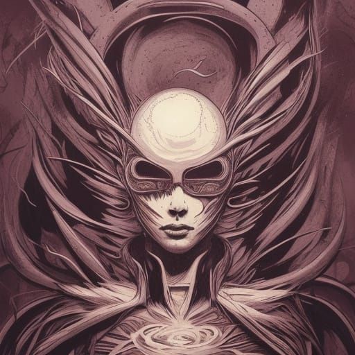 White Rabbit in Moon Matrix: Dark Concept Art