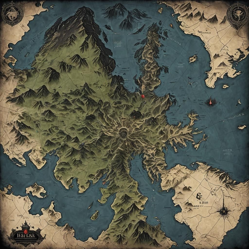 Dystopian World Map with Rupes Nigra