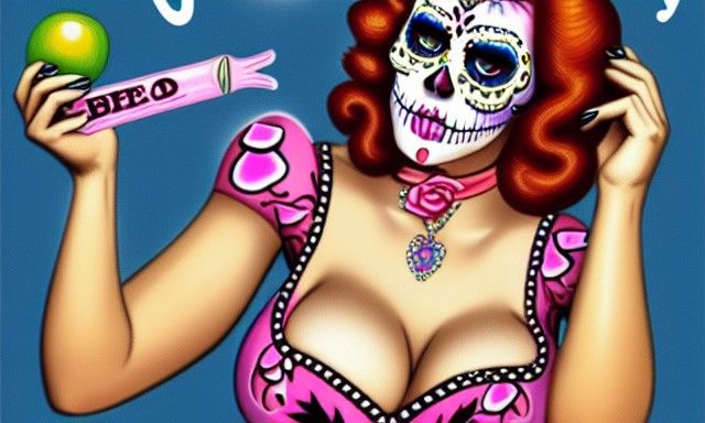Sugar Skull Pin Up Queen Art
