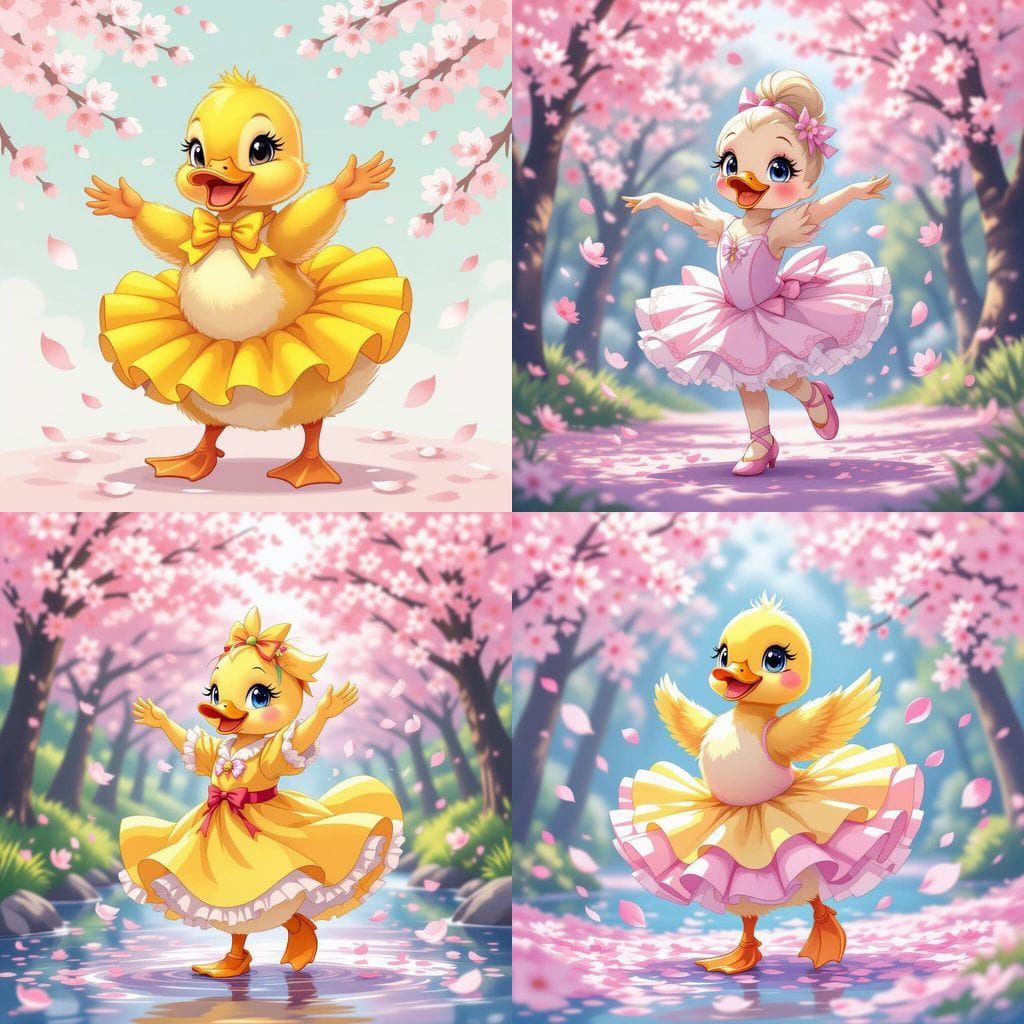 Dancing Duckling in Anime Style