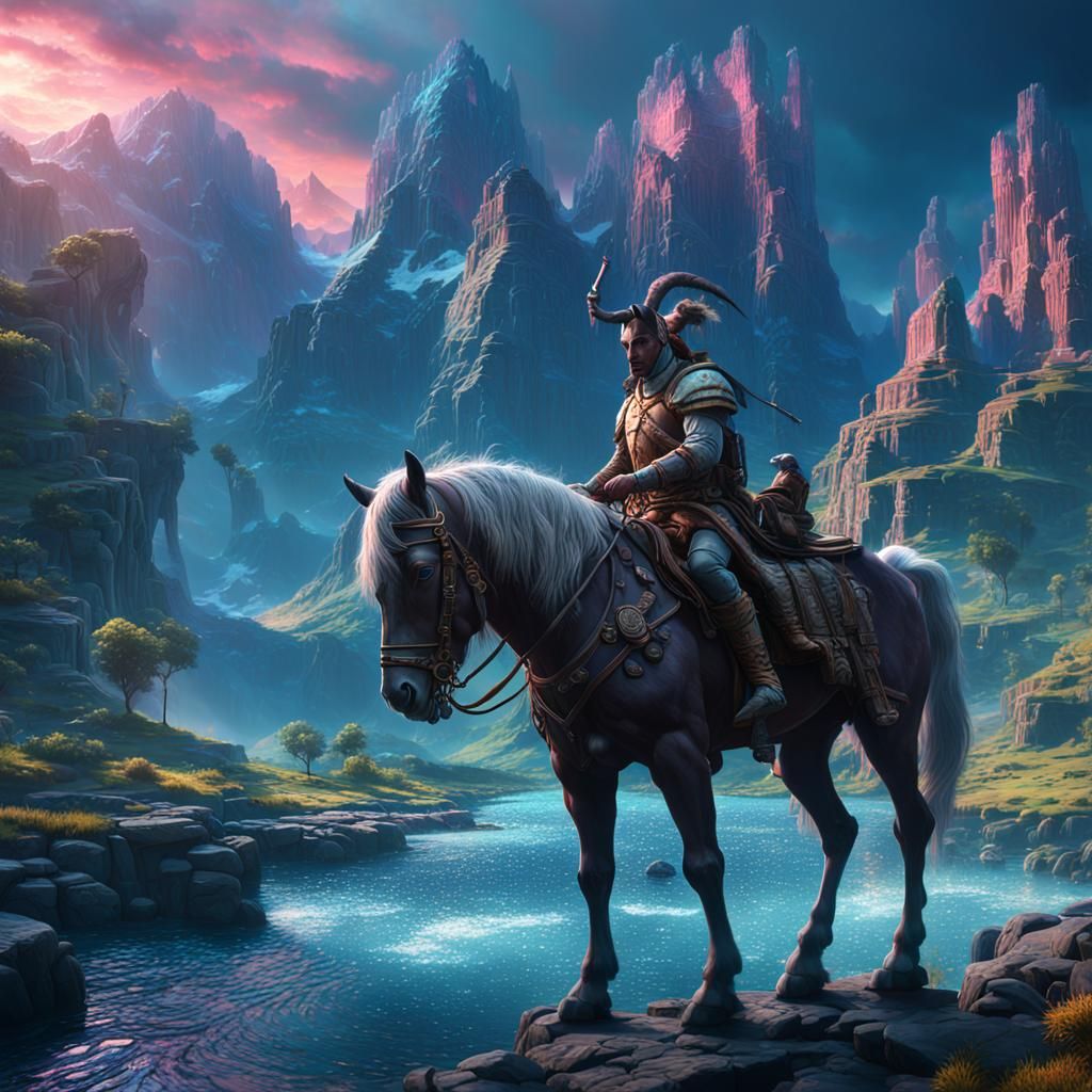 Epic Centaur in a Dramatic Digital Painting
