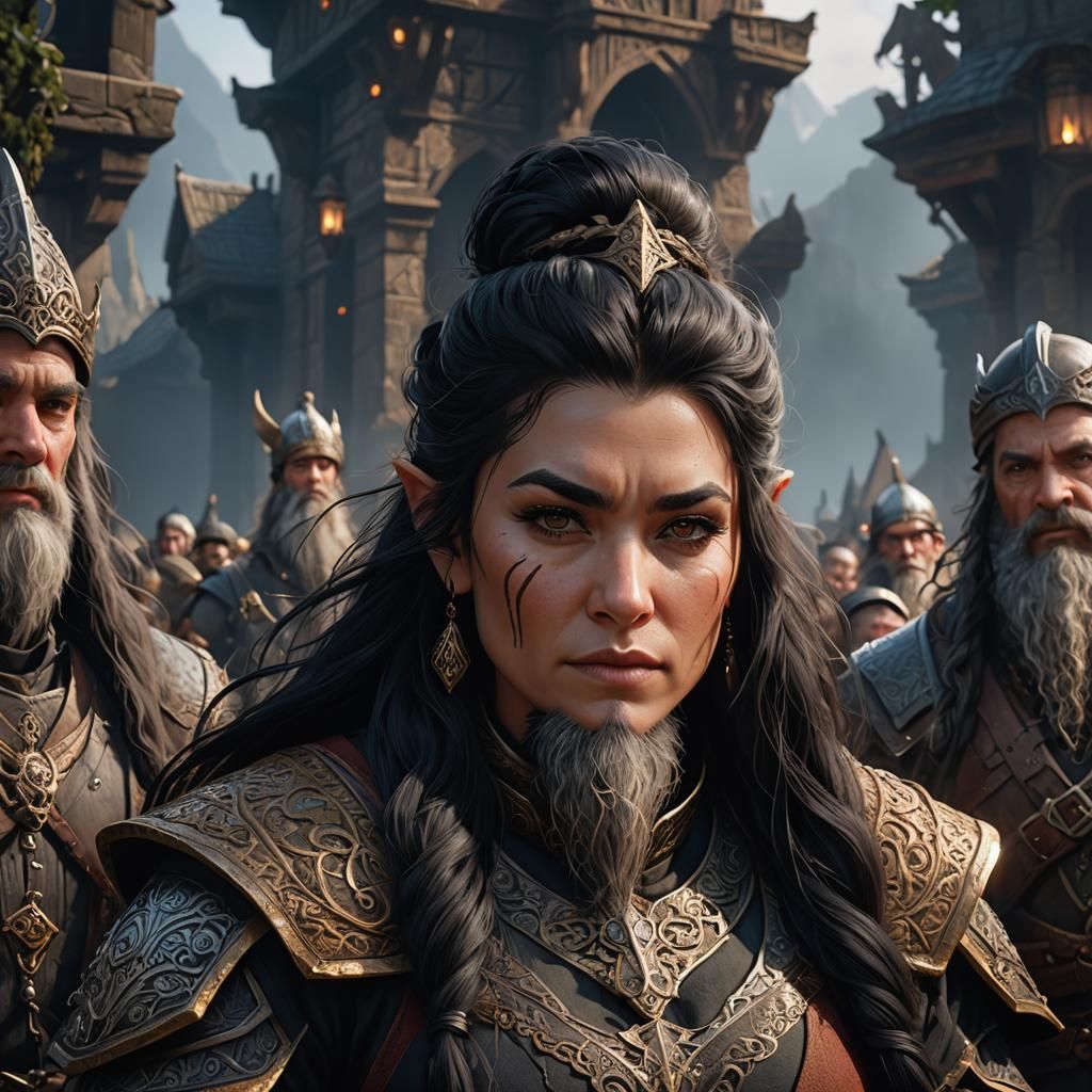 Young Female Dwarf Portrait in Detailed Matte Painting