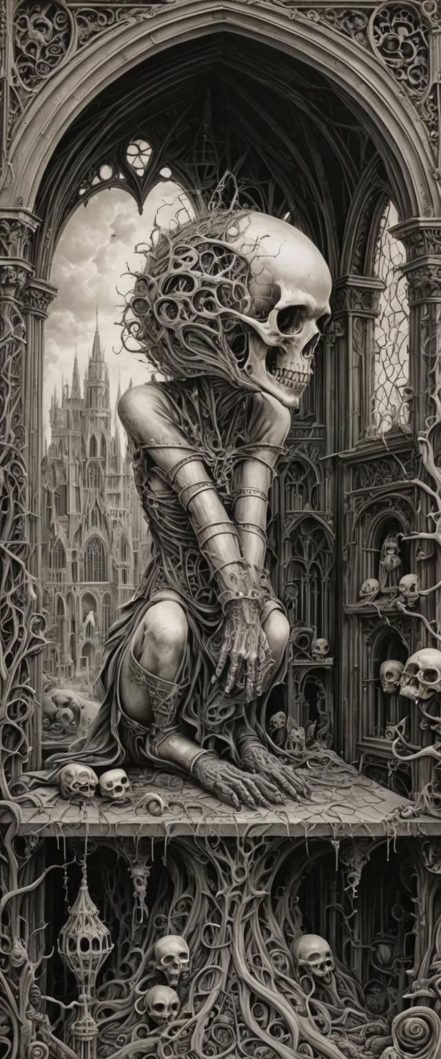Intricate Gothic Surrealism: Hyperdetailed Art