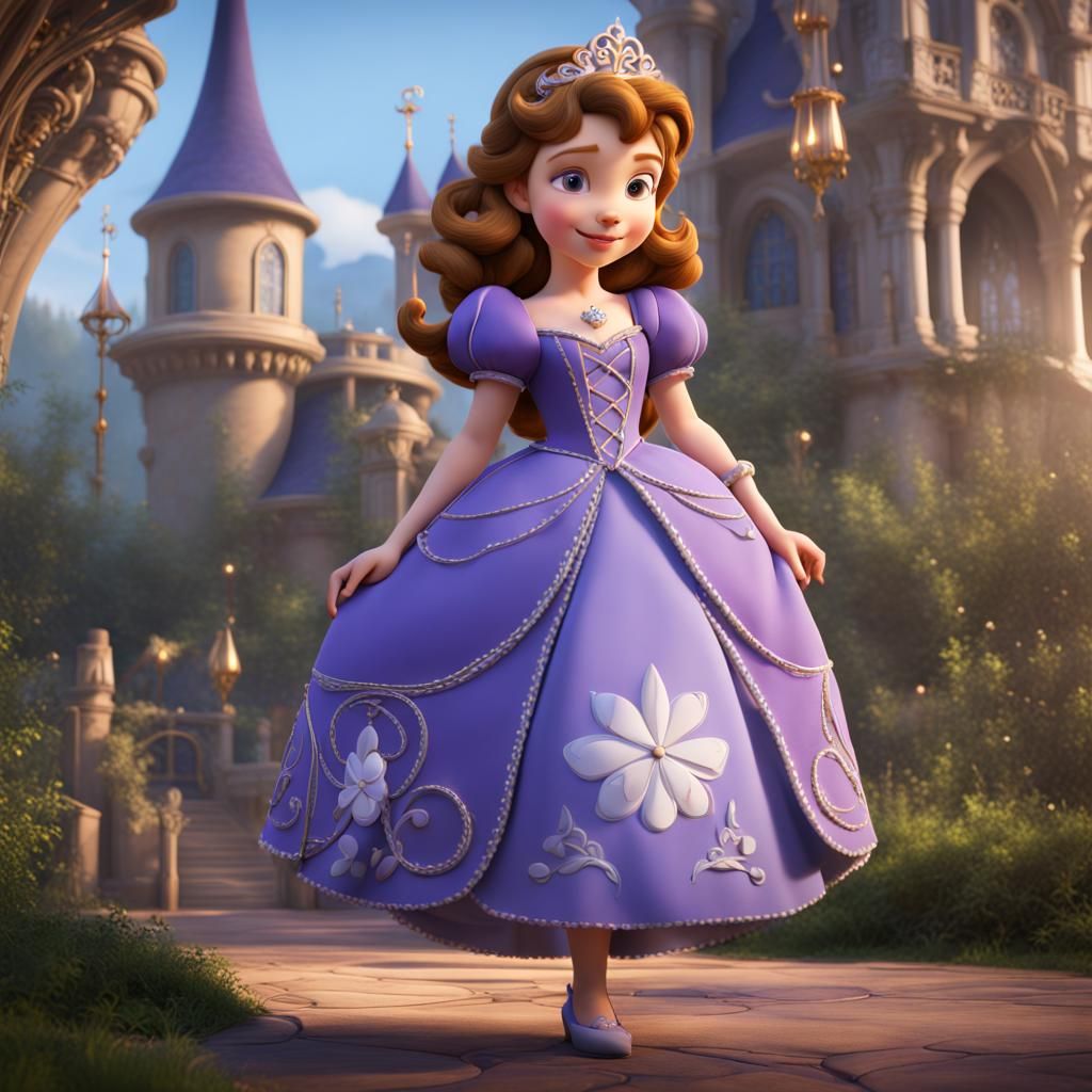 Sofia the First Disney Princess in Detailed Matte Painting