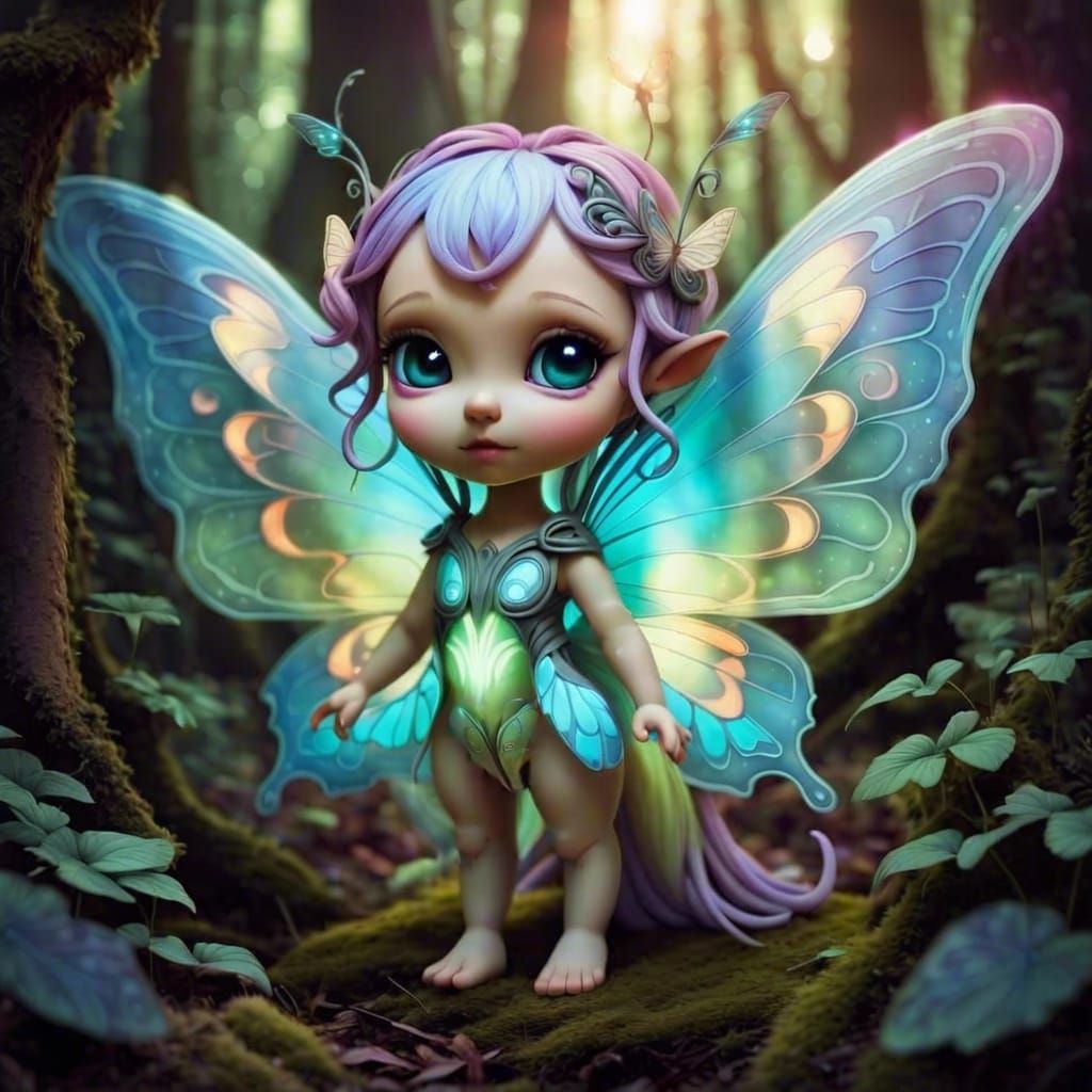 Enchanting Elf-Alien Butterfly Hybrid in Fantasy Art