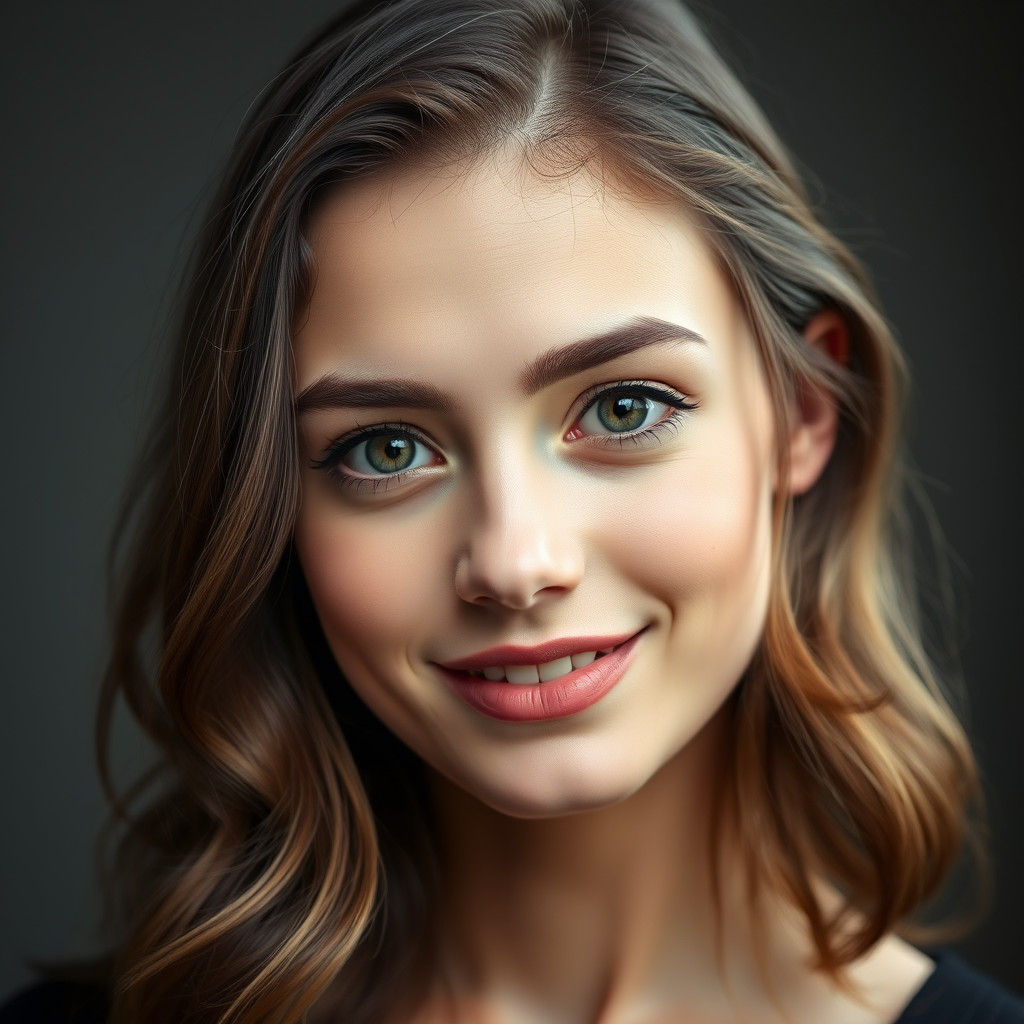 Elegant Portrait of Young Woman with Soft Lighting