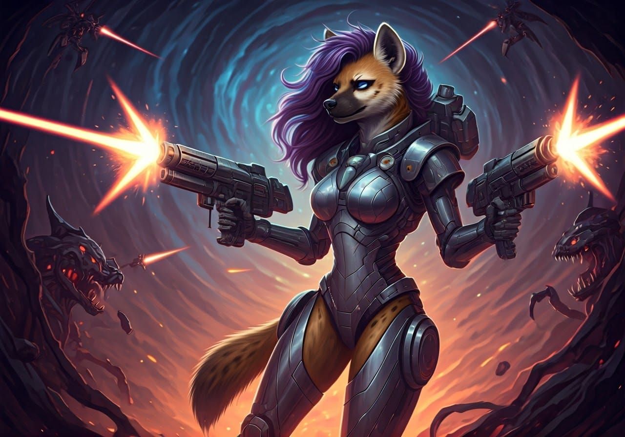 Ethereal Warrior in Futuristic Battletech Mech-Suit