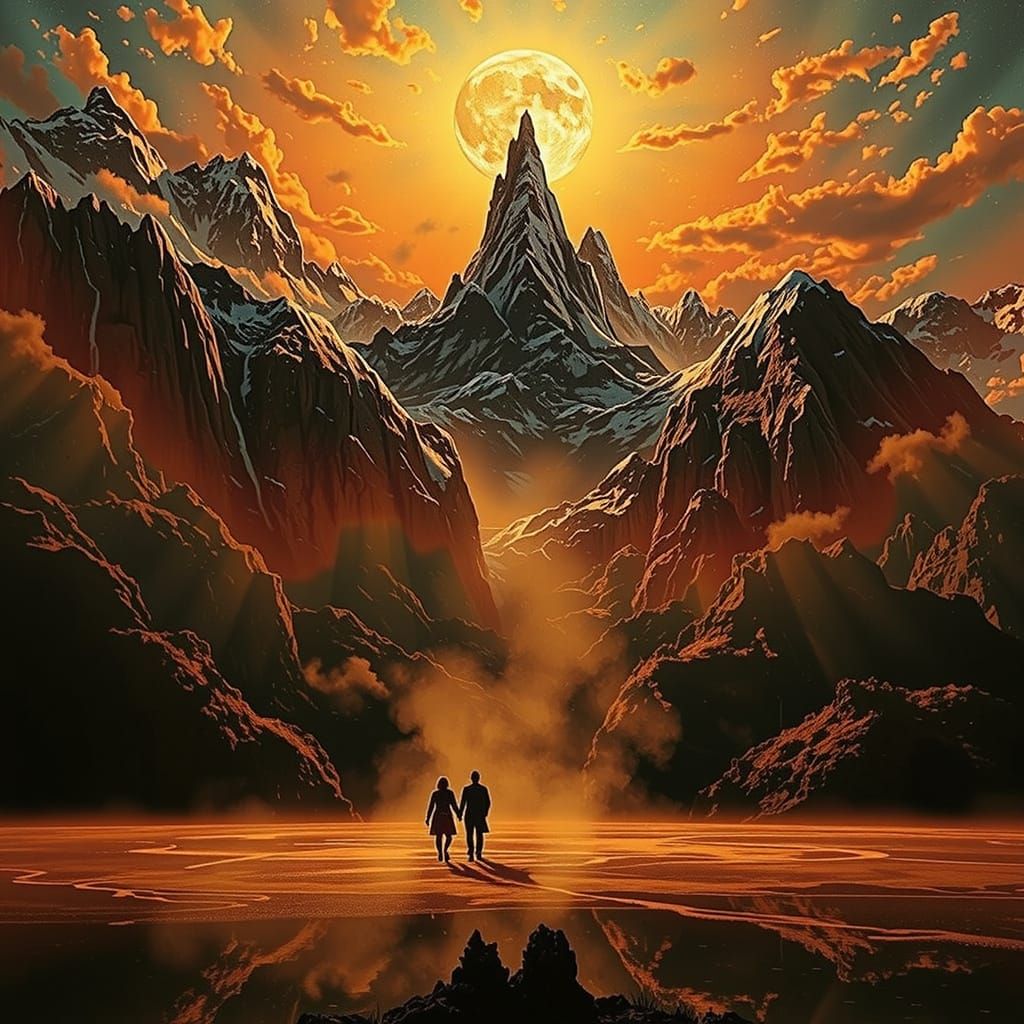 Golden Hour Landscape with Serene Atmosphere