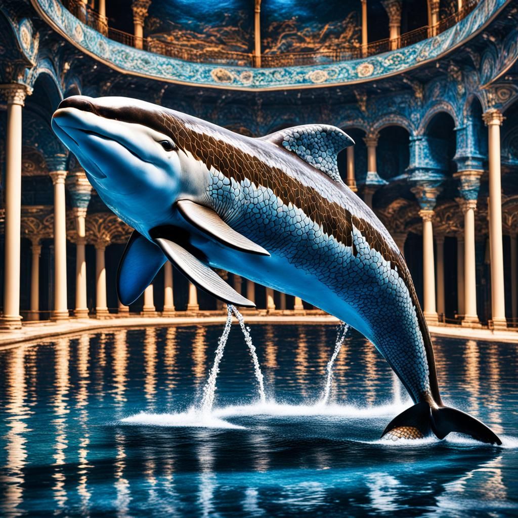 Hyperrealistic Dolphin in Cinematic Composition