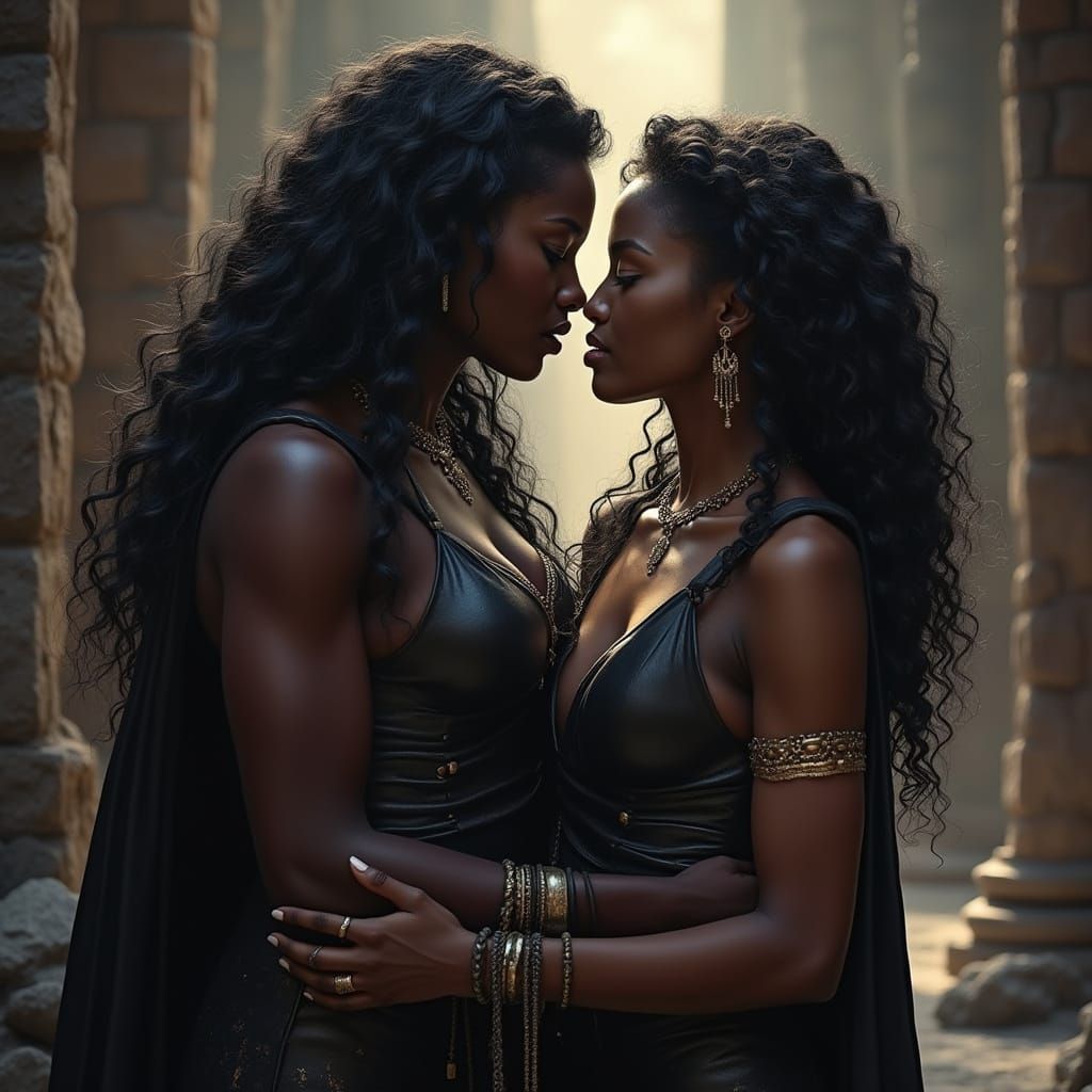 Goddesses in Valhalla: A Hyperrealistic Fantasy Scene