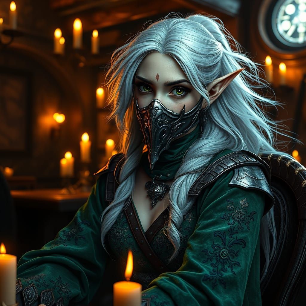 Wood-Elf in Tavern: Fantasy Concept Art