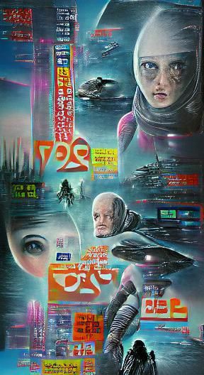 Cyberpunk Japanese Poster Art in 2077